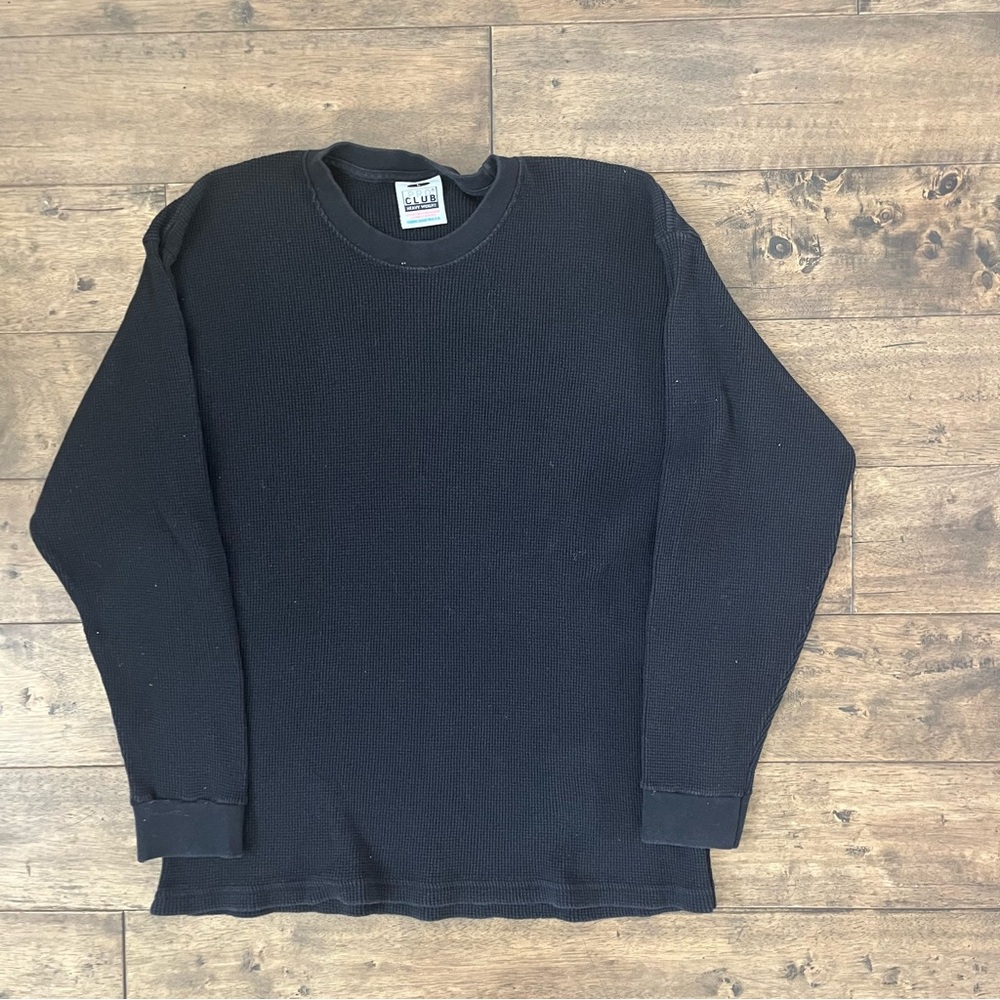 Black Womans Pro Club Thermal Sweatshirt